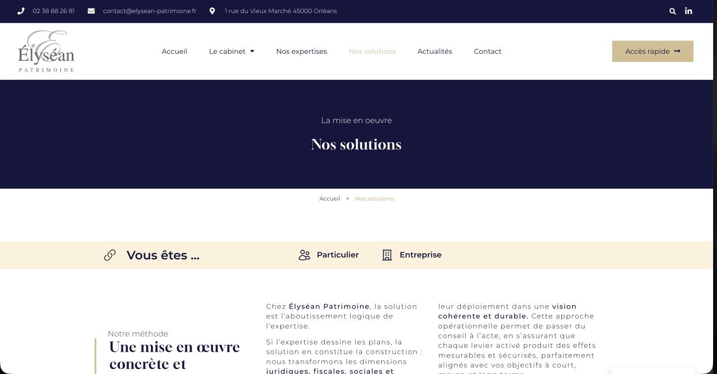 Nos solutions | Élyséan Patrimoine